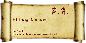 Pilnay Norman névjegykártya